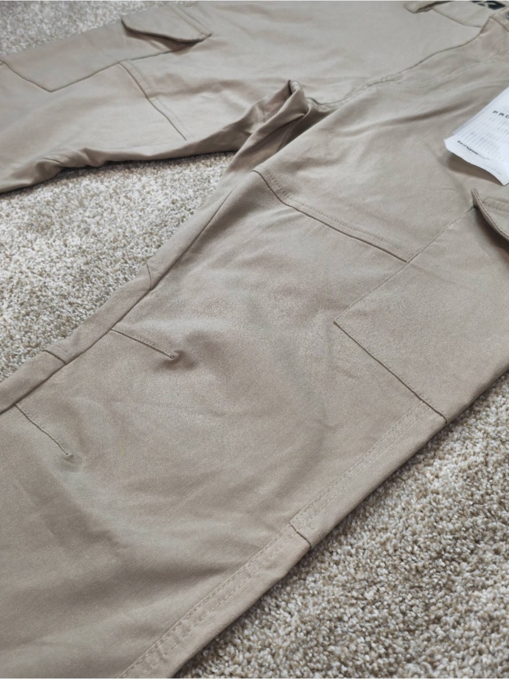 Men's Slim Straight Cargo Pants - Khaki - Picture 9 of 12